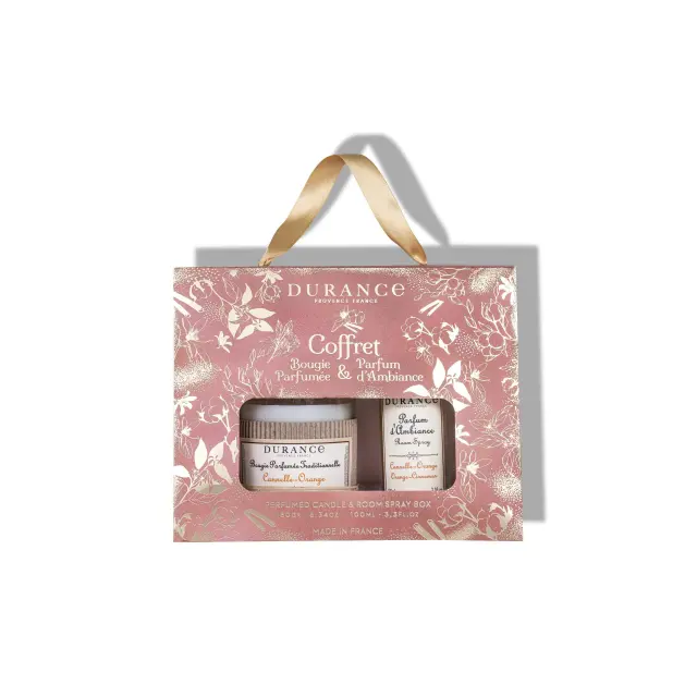 Durance Coffret perfumed candle & room spay box orange-cinnamon