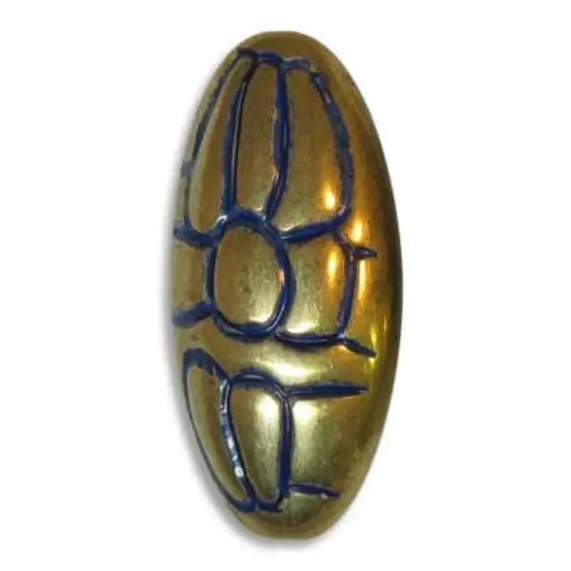 Επιμεταλλωμένη Χάντρα Flowered Oval Brass 27x12mm - 6τεμ