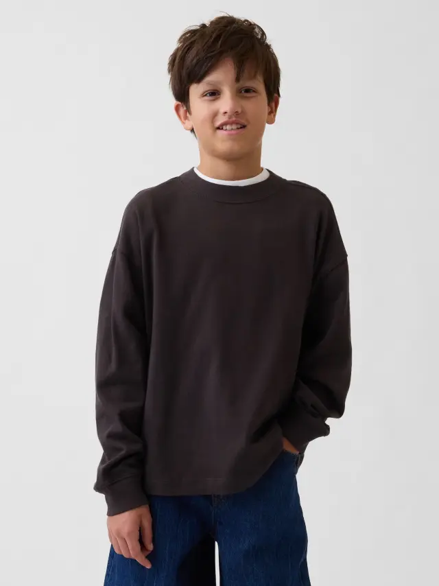 Παιδική Μπλούζα Heavyweight σε Oversized Γραμμή Terra brown