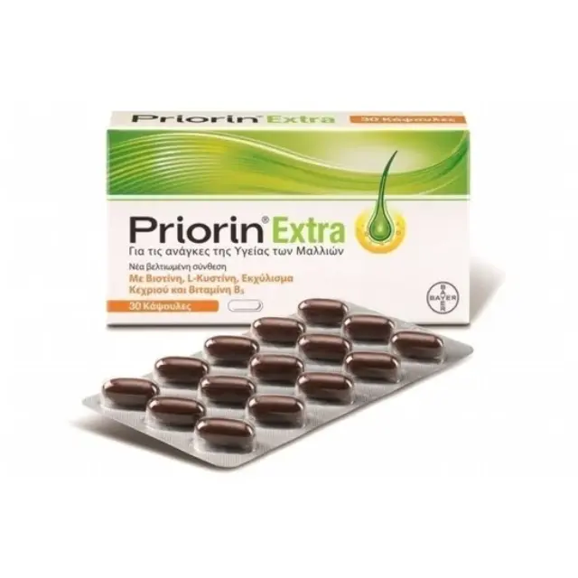 Priorin Extra Συμπλήρωμα Διατροφής για ορατά πιο πλούσια + δυνατά Μαλλιά 30caps.