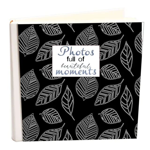 Άλμπουμ my album LEAVES BLACK άλμπουμ με ριζόχαρτο 35x35cm και κουτί άλμπουμ