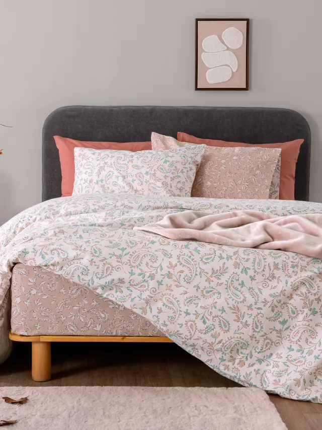 Palamaiki Σετ Σεντόνια Υπέρδιπλα Flannel Beauty 240x265 FB0247 Χωρίς Λάστιχο