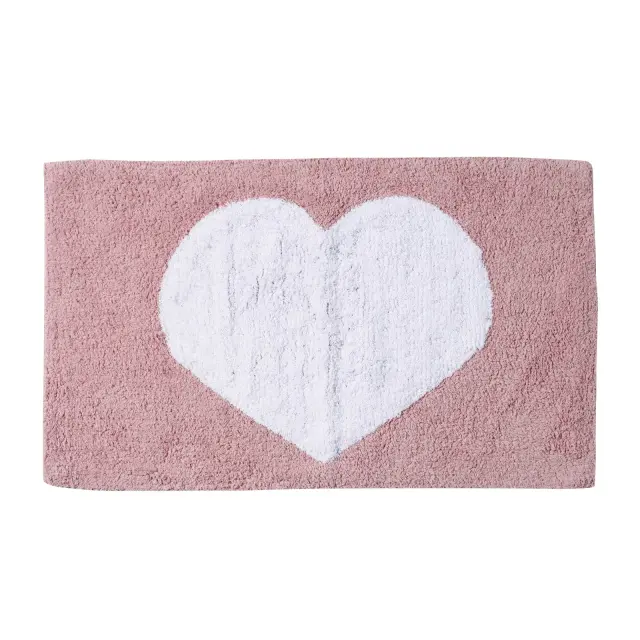 Πατάκι Μπάνιου 50Χ80 Cotton Das Home 0678 Ροζ-Λευκό