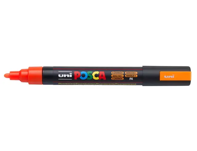 Μαρκαδόρος Σχεδίου Uni Posca PC-5M Medium με πάχος μύτης 1.8-2.5mm - Fluorescent OrangePC-5M(E) - ΦΩΣ-ΠOPT
