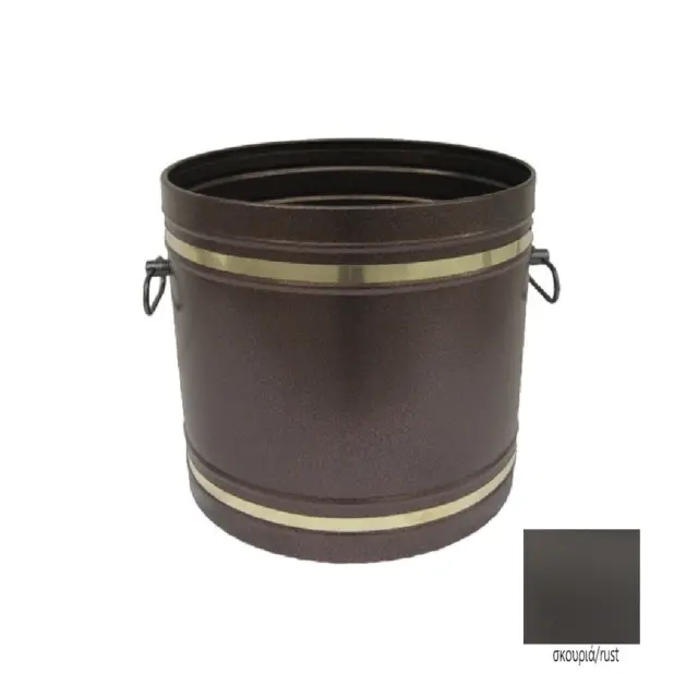 Μεταλλικό Καλάθι Αποθήκευσης Ξύλων Φ38 x Y33cm Σκουριά-Rust / 600R 2
