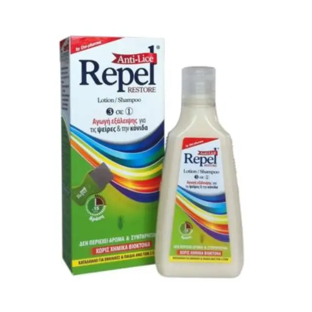 Uni-Pharma Αντιφθειρικό Σαμπουάν & Λοσιόν Repel Anti-lice Restore 3 in 1 200ml 2