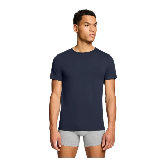 Levi's Ανδρικό Φανελάκι Κοντό Μανίκι Solid Crew Neck - Διπλό Πακέτο, Χρώμα Σκούρο Μπλε-Γκρι Μελανζέ - M 2