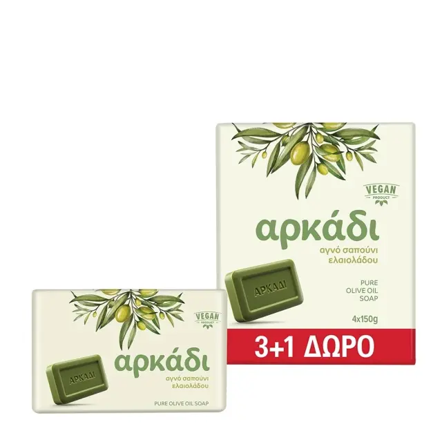 ΑΡΚΑΔΙ ΠΡΑΣΙΝΟ ΣΑΠΟΥΝΙ ΠΛΑΚΑ 4X150GR