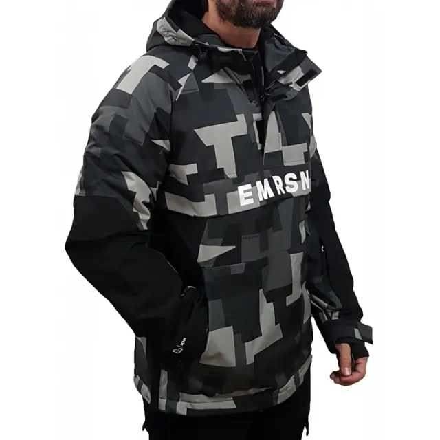 Emerson Hooded Pullover Jacket (232.EM10.61-PR408 OLIVE BLACK) - Μαύρο 3
