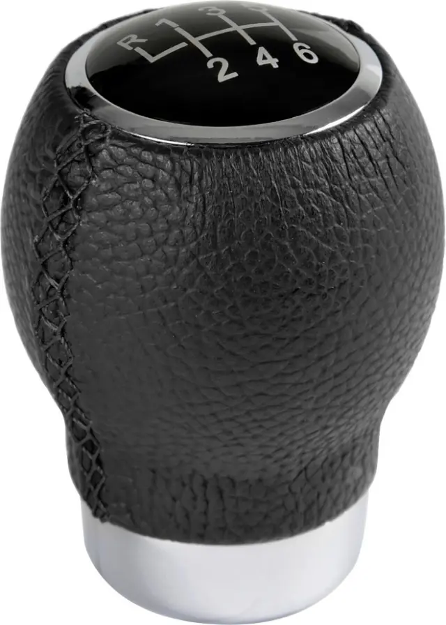 Lampa Ikon 00254 Πόμολο Ταχυτήτων Δερμάτινο Μαύρο με 7 Αυτοκόλλητα Ενδείξεων Ταχυτήτων / Συμβατό και με FIAT / OPEL