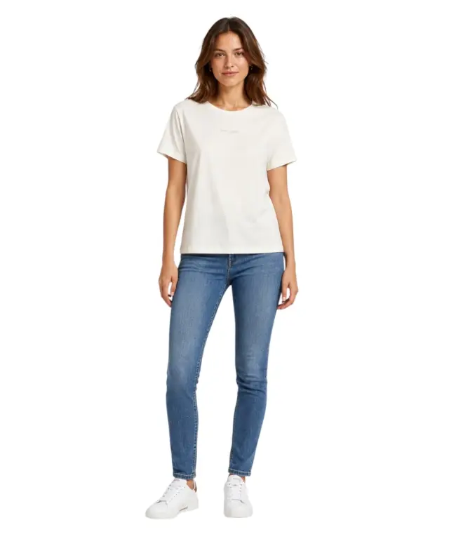 Pepe Jeans - Γυναικείο T-Shirt Mia C Neck Regular Fit PM5000167-800 Λευκό - XS 2