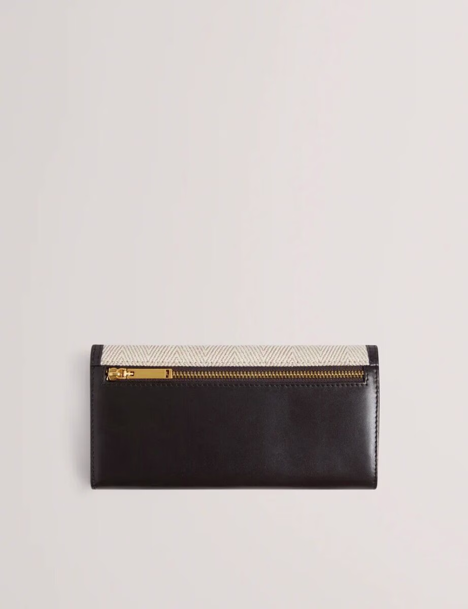 Ted Baker TASMAL Tashi Herringbone Canvas Large Πορτοφόλι Μπεζ-Καφέ S280184 3