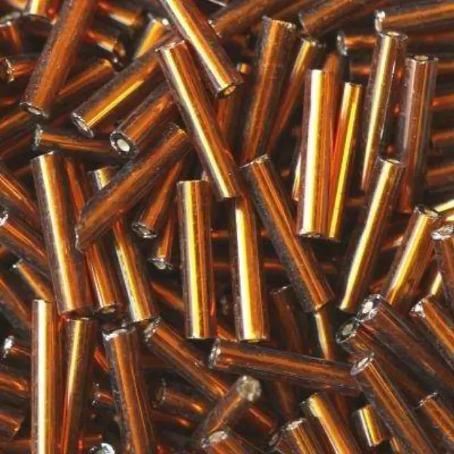 Χάντρα Glass Tubes Silver Lined Brown 4.5mm - 20gr