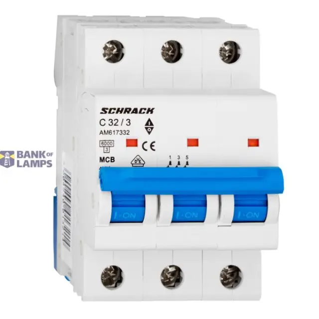Miniature Circuit Breaker (MCB) AMPARO 6kA, C 32A, 3-pole