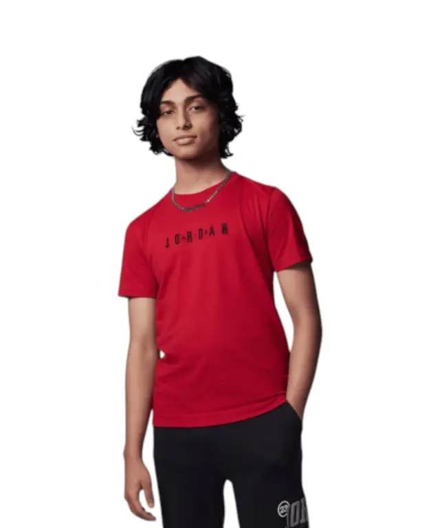 Jordan - Παιδική Μπλούζα T-Shirt Jdb Mj Wordmark 95D634-R78 Κόκκινο - 8 ετών