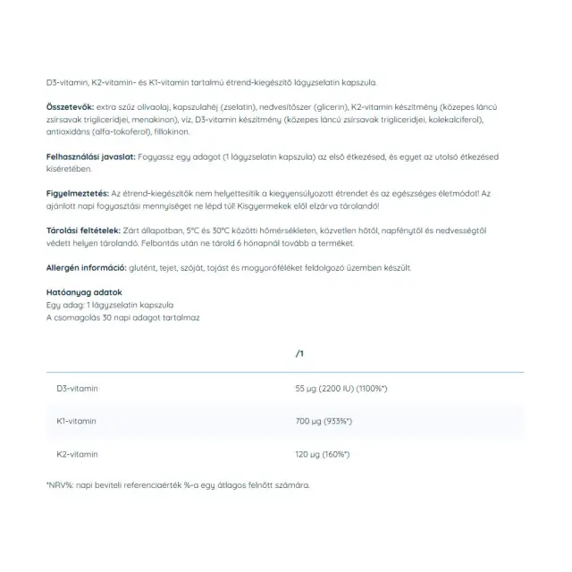 Nutriversum Vitamin D3 + K2 + K1 2