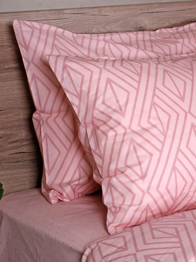 Σετ Σεντόνια Cotton Feelings 2042 Pink Διπλό (200x270) Sunshine 3