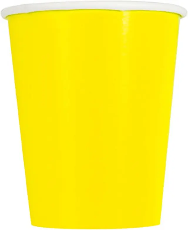 Ποτήρια Χάρτινα Κίτρινο 266ml Neon Yellow /8 τεμ