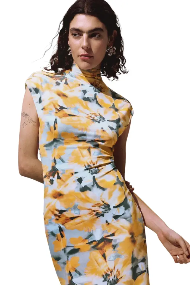 Desigual - Γυναικείο Μακρύ Φόρεμα 26SWVK48-7010 Πορτοκαλί