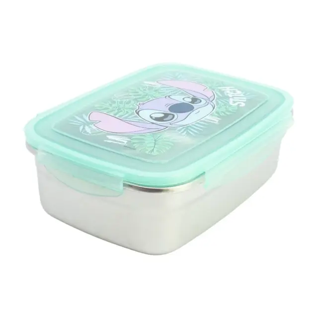 Φαγητοδοχείο ανοξείδωτο ROUNDED STAINLESS STEEL RECTANGULAR SANDWICH BOX 1090 ML STITCH ALOHA 31742