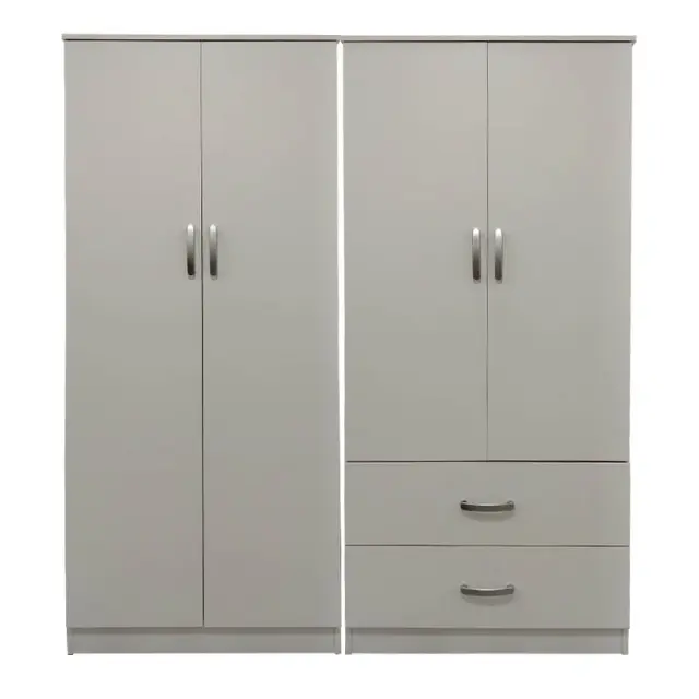 Ντουλάπα τετράφυλλη Athos pakoworld λευκή 160x42x180εκ 3