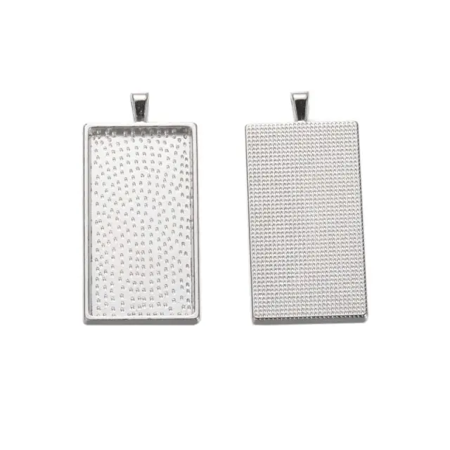 Καστόνι Κρεμαστό Ορθογώνιο 59x27mm - Platinum - 2τεμ