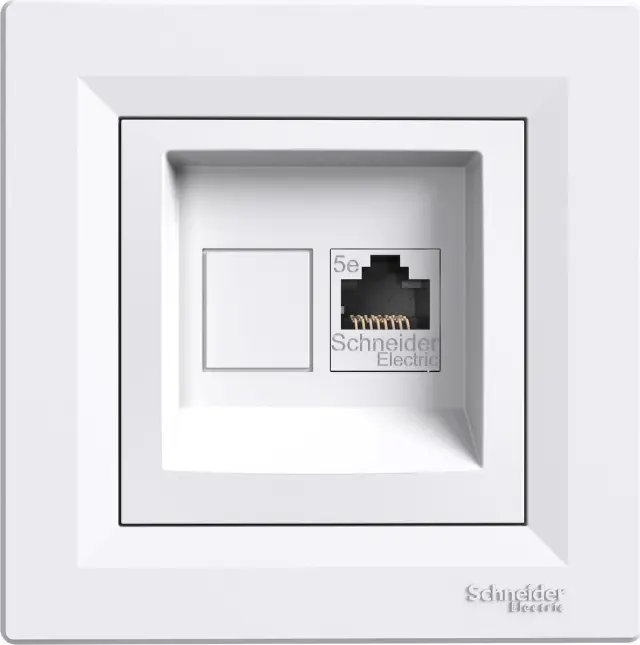 Asfora - single Data socket - RJ45 cat.5e UTP white