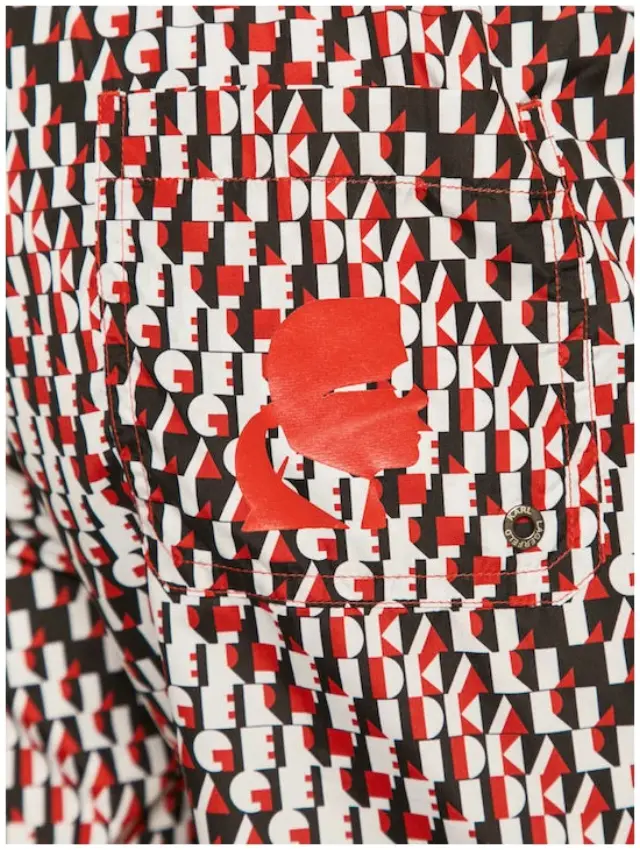 Karl Lagerfeld – Ανδρικό Μαγιό KL20MBM09-BLACKRED Κόκκινο - S 3