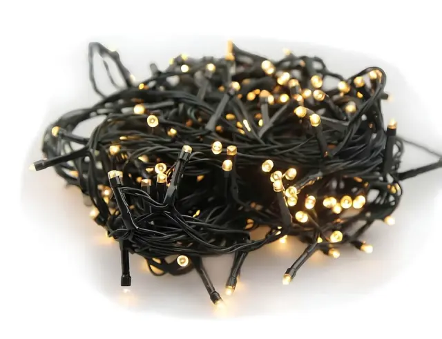 240 Φωτάκια LED - 18 Μέτρα + 3 Μέτρα σύνδεσης, Κανονική Διάταξη, Πράσινο καλώδιο PVC - Θερμό λευκό AX8401540 2
