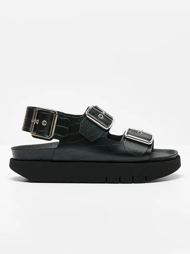 Genuins Πέδιλα Γυναικείο δέρμα Μαύρο GEN/FELINA PLATFORM BLACK 3