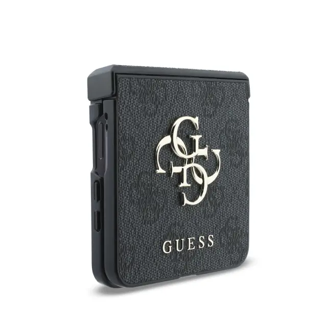 Guess PU 4G Metal Logo Case for Samsung Galaxy Z Flip 8 Grey 3