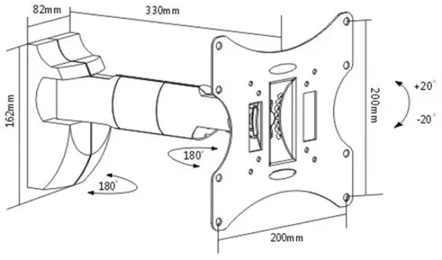 ΒΑΣΗ LCD TV17-37'' ΣΠΑΣΤΗ ΠΕΡΙΣΤΡ.180'' 502Α 200vesa 2