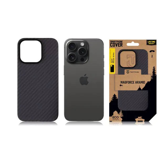 Tactical MagForce Aramid Cover for Apple iPhone 15 Pro Black 2
