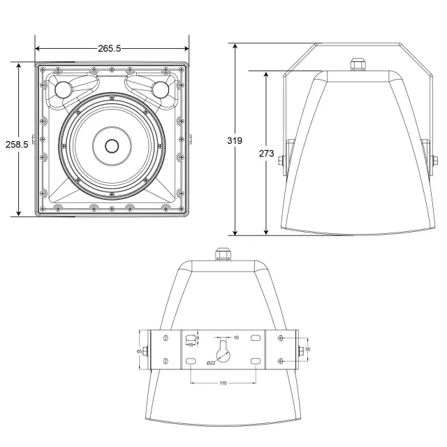 AUDIOPHONY EXT106 ΟΜΟΑΞΟΝΙΚΟ ΗΧΕΙΟ ΕΓΚΑΤΑΣΤΑΣΕΩΝ IP65 2