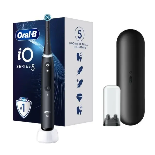 Oral-B IO Series 5 Ηλεκτρική Οδοντόβουρτσα με Αισθητήρα Πίεσης και Θήκη Ταξιδίου Black 1τμχ 3