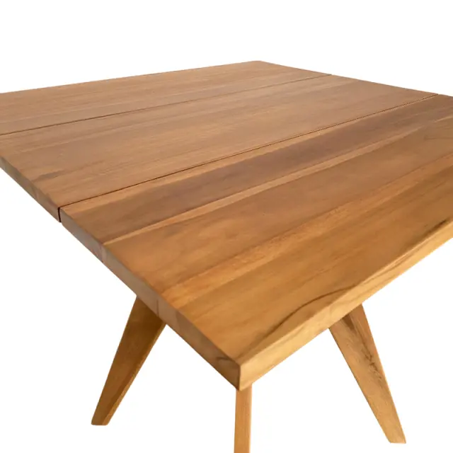 Τραπέζι Cadrada pakoworld teak ξύλο σε φυσική απόχρωση 80x80x76εκ 2