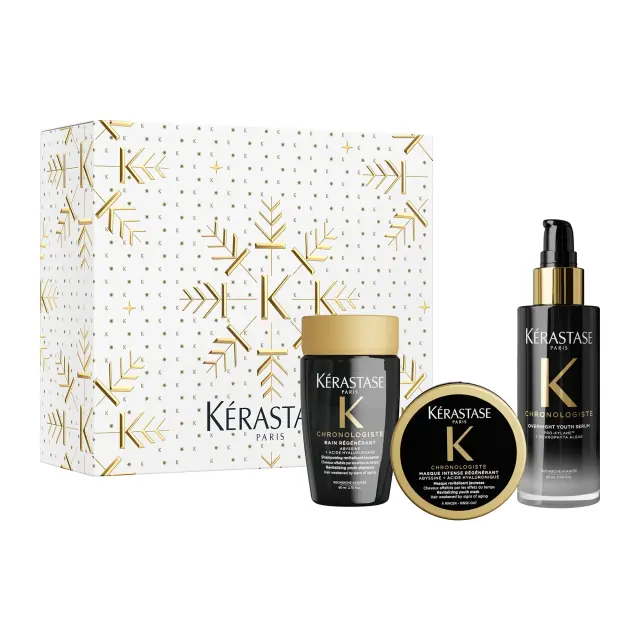 Kérastase Chronologiste Holiday Set (Bain Régénérant 80ml, Masque Intense Régénérant 75ml, Overnight Youth Serum 90ml)