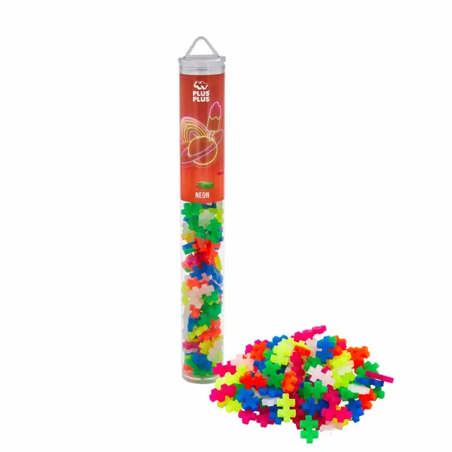 Τουβλακια Plus Plus Neon Mix Σε Σωληνα 100Τμχ (PLS04024) Πολύχρωμο 3