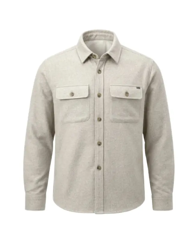 Funky Buddha ανδρικό μάλλινο overshirt πουκάμισο με τσέπες FBM014-010-05-1