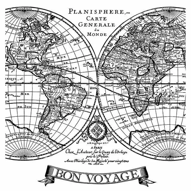 Σφραγίδα Stamperia Εύκαμπτη HD - 10x10cm - Voyages Fantastiques