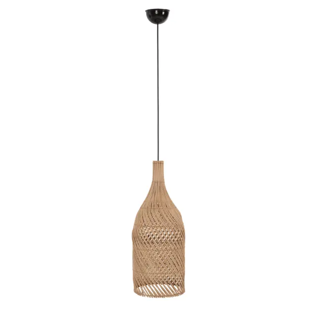Φωτιστικό οροφής Carboy κρεμαστό από Rattan σε φυσικό χρώμα Φ28x163,5 εκ.