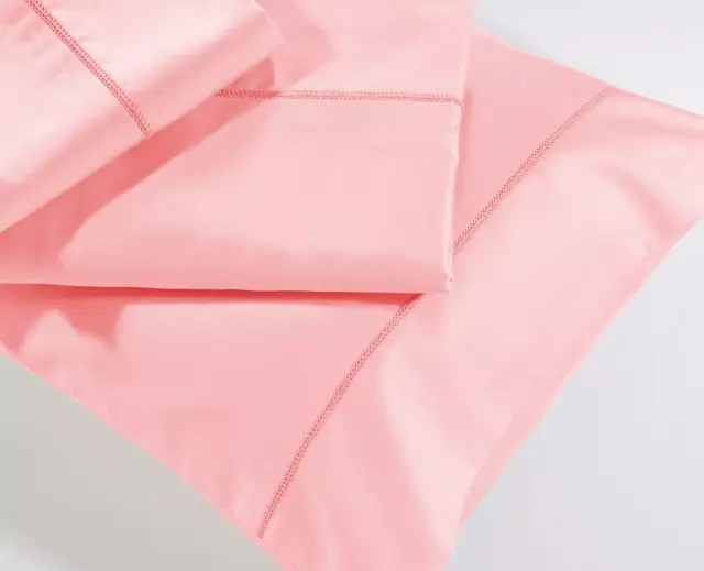 Σετ σεντόνια μονόχρωμα βαμβακοσατέν 250/18 Pink Μονό σετ 175x255