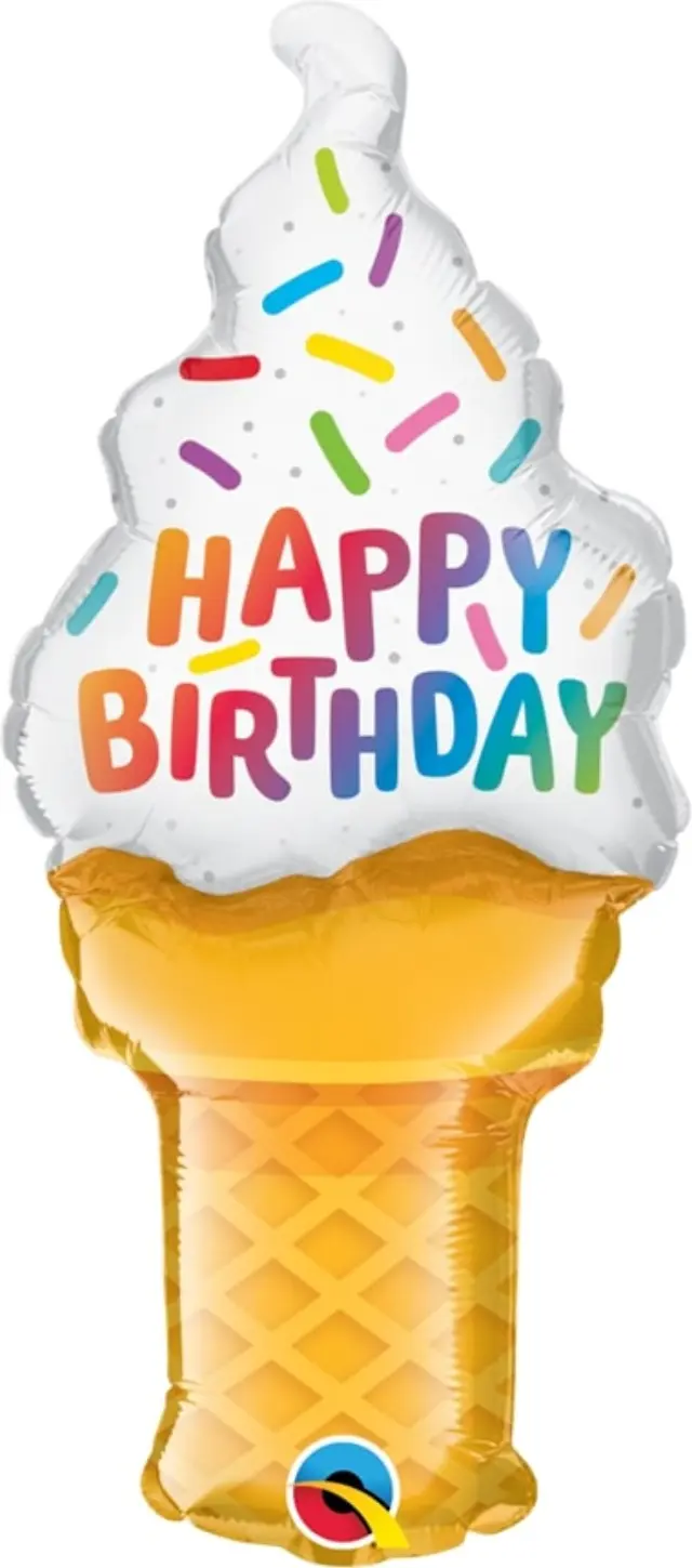 Μπαλόνι Φοιλ Μίνι Σχήμα Birthday Ice Cream Cone - Παγωτό / 36 εκ