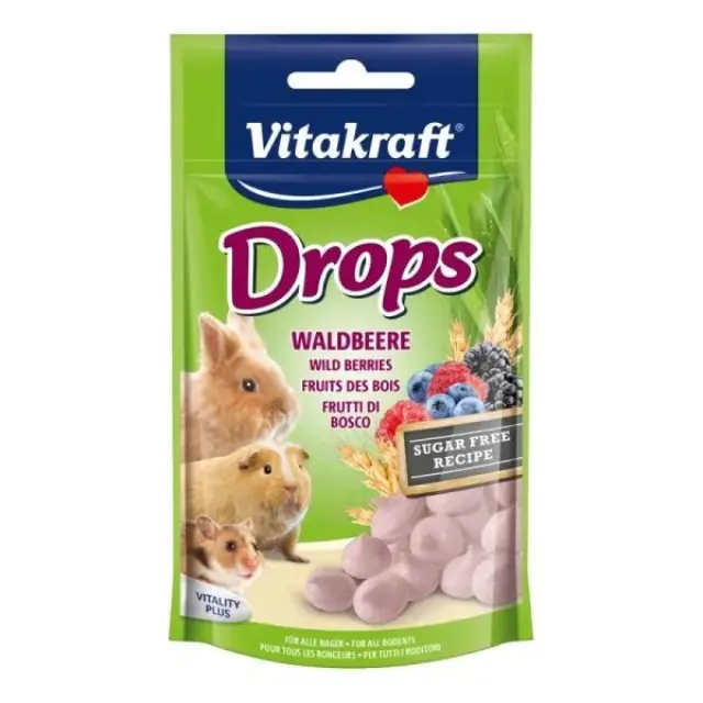 Vitakraft Drops Λιχουδιές Τρωκτικών με Τροπικά Φρούτα 75gr Μονόχρωμο