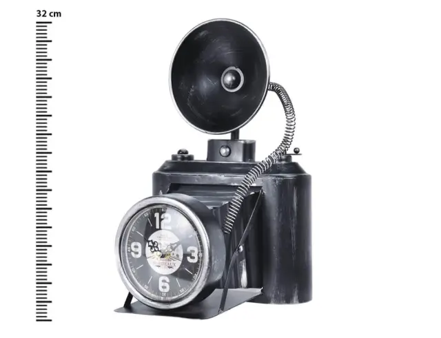 Επιτραπέζιο ρολόι photo camera design C37901140 Μεταλλικό, 20x19x32cm C37901140
