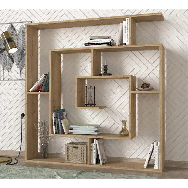Βιβλιοθήκη Ithaki Φυσικό 125x22x130cm 3