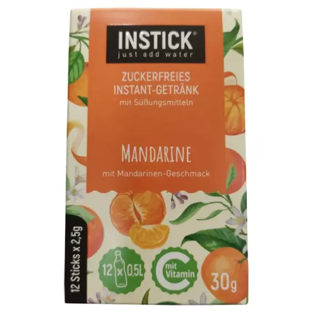 Instick Ρόφημα σε Σκόνη με Γεύση Μανταρίνι 12 Sticks x 2.5g
