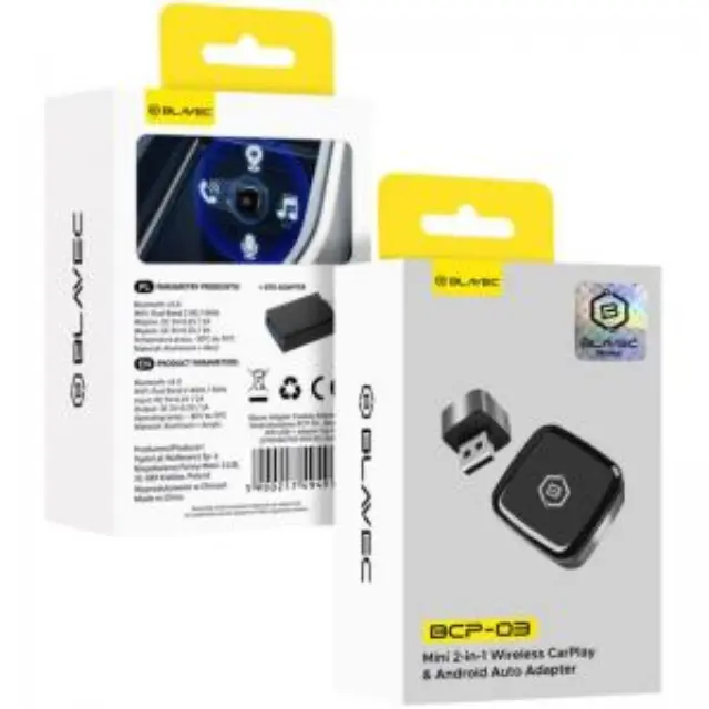 Ασύρματος Προσαρμογέας Blavec BCP-03 Carplay/ Android Auto με Bluetooth Wi-Fi USB A & USB C Adapter Μαύρο N71059 2
