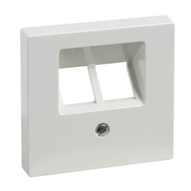 Central plate for RJ45 insert, 2-gang, polar white, glossy, System M