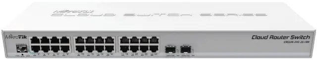 MikroTik Managed Switch L2 PoE 24-Port Gigabit 2-Port SFP (CRS326-24G-2S+RM)